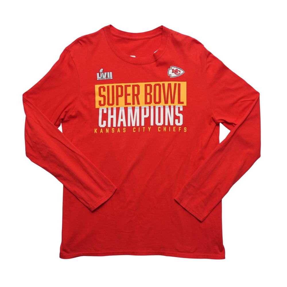 NFL Kansas City Chiefs Super Bowl LVII Champions Red Long Sleeve Tee M